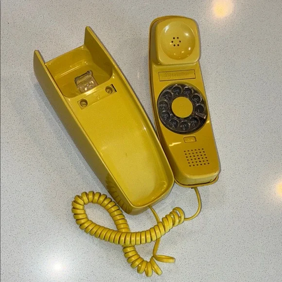 Vintage Western Electric Trimlin Yellow Rotary Wall Mount Phone - Picture 1 of 8